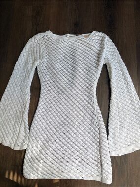 womens knitted mini dress V-neck Knitted Mini Dress